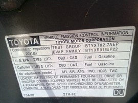 2011 TOYOTA TACOMA, GRAT, STD CAB., 2.7L, 2WD.  Z26270